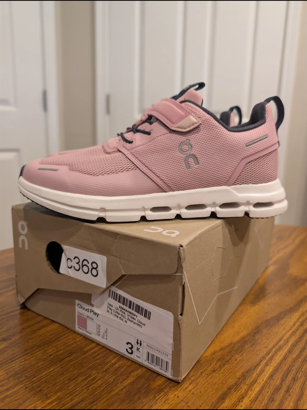 On Cloud Kids Pink Cloudplay Lightweight Sneaker